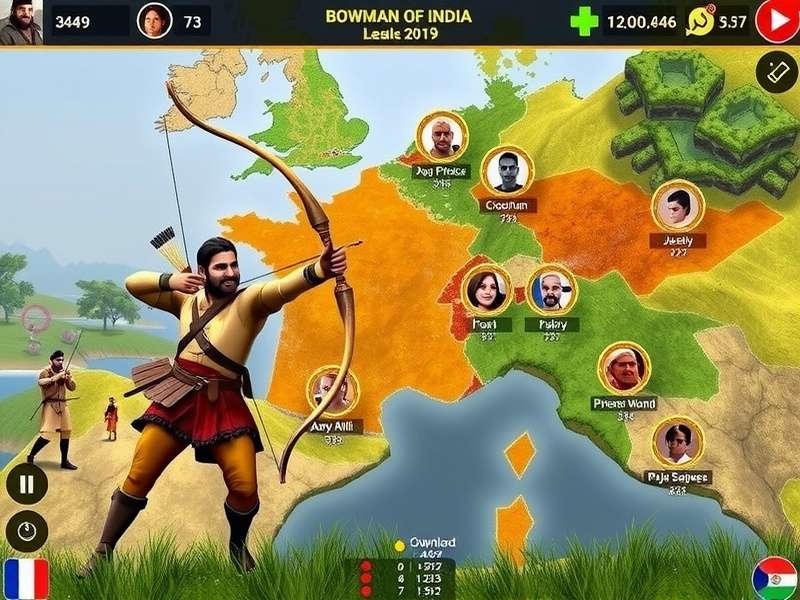 Bowman Of India gameplay screenshot showing archery action